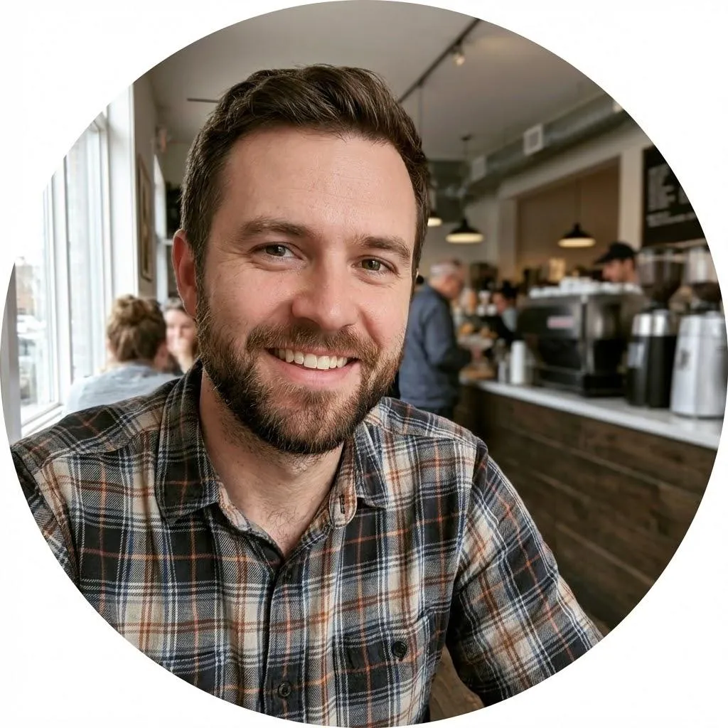 Professional man in a home office recommending MP Getaways for executive mid-term rentals and corporate stays.