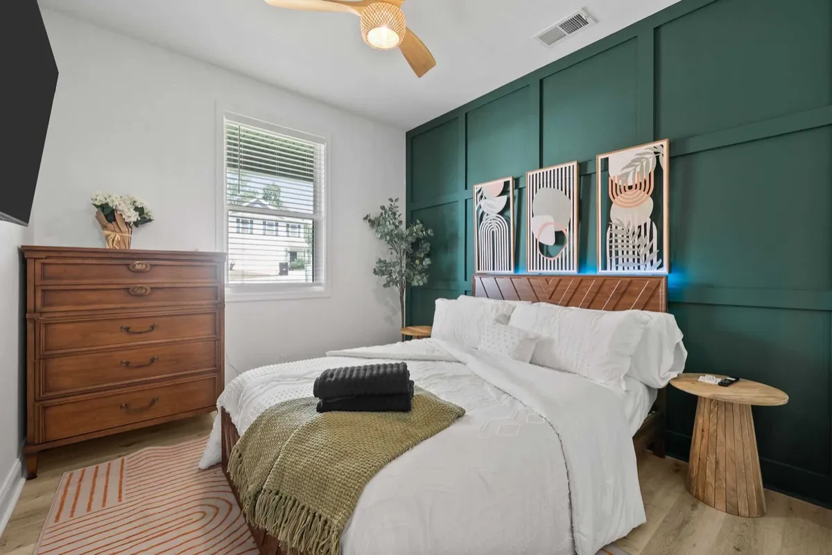 Fully furnished home interior and fenced backyard suitable for displaced families during policy claims