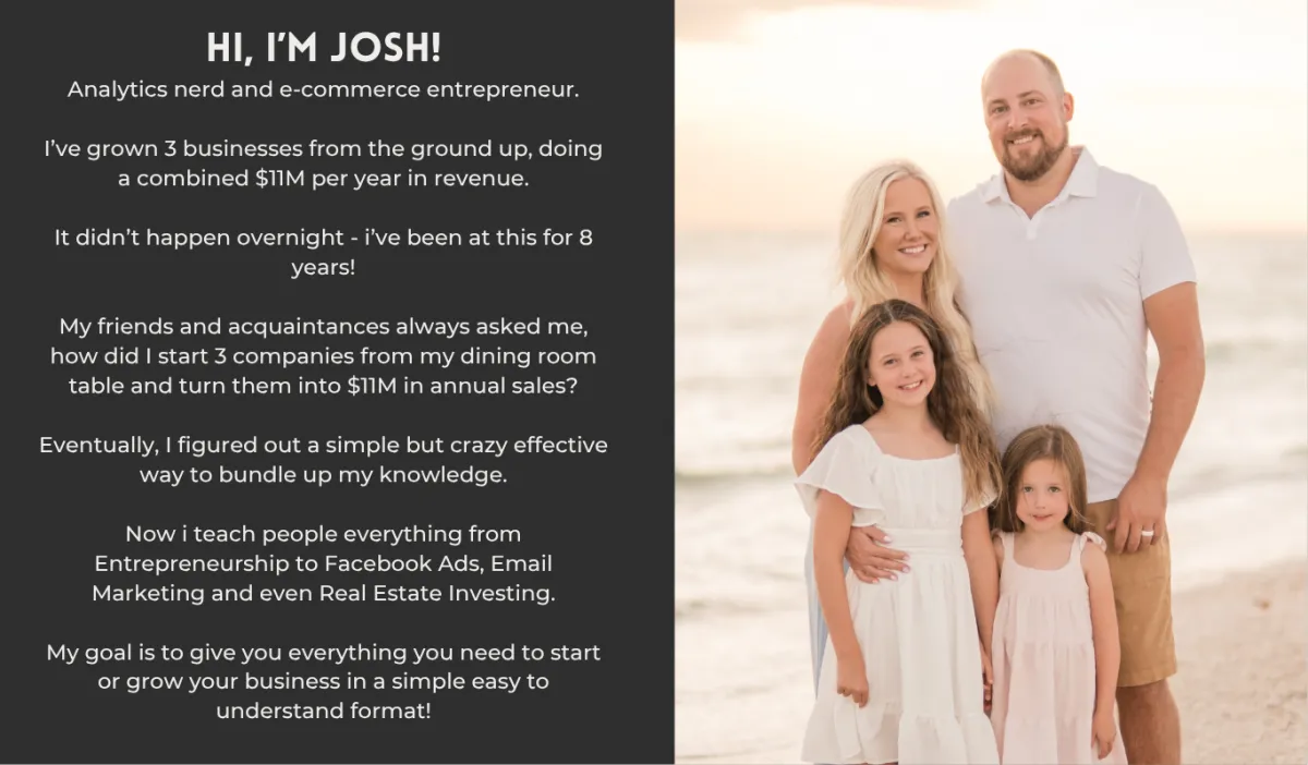 IM JOSH ANALYTICS NERD AND ECOMMERCE ENTREPRENEUR LEARN FROM ME IN THE MODMBA