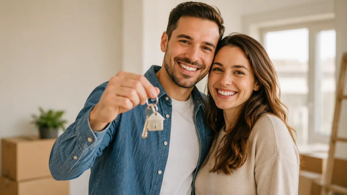A couple celebrating a milestone like a new home or new baby