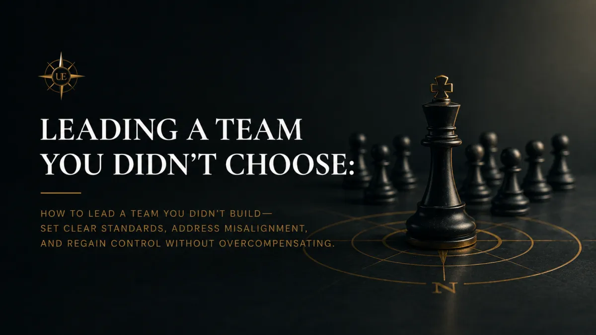 Leading a team you didn’t choose — executive leadership insight on managing inherited teams and setting clear expectations