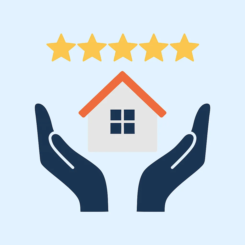 Collage of happy luxury home buyers in Acworth, diverse families and couples celebrating in front of elegant homes, with subtle overlay of 5-star review icons and '350+ Homes Sold' text. Bright, authentic, and aspirational mood.