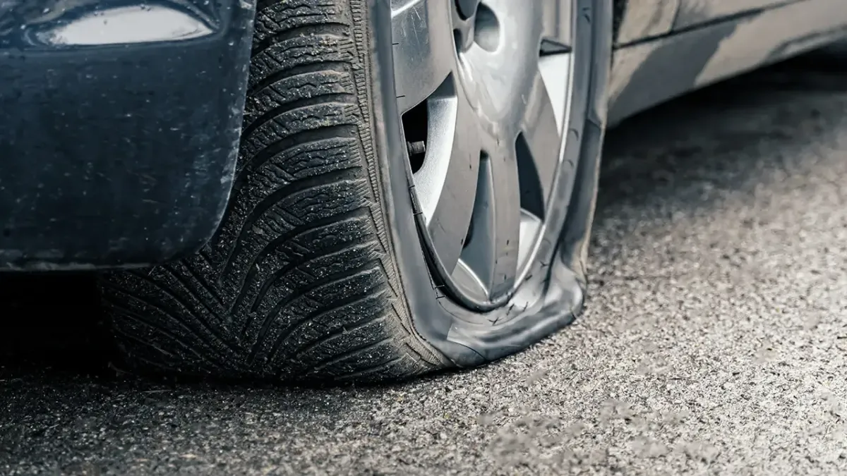 Fast roadside tire replacement with your spare.