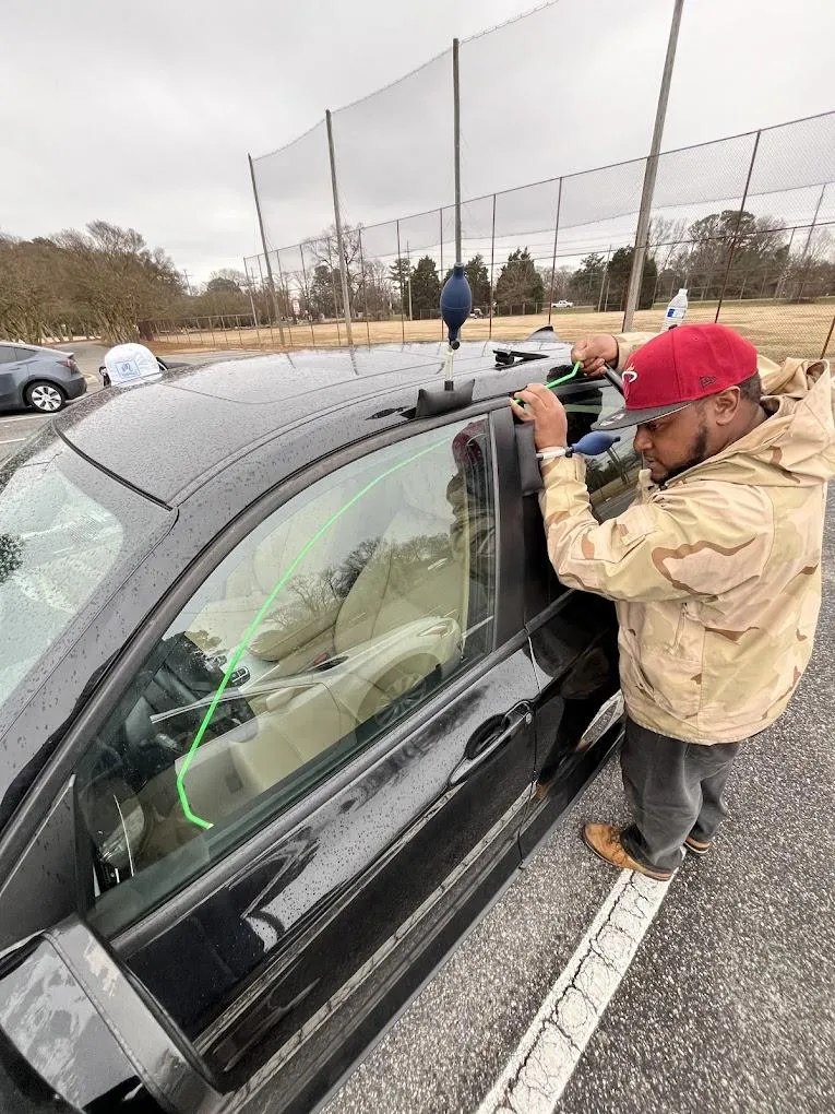 Professional vehicle entry when keys are trapped inside.