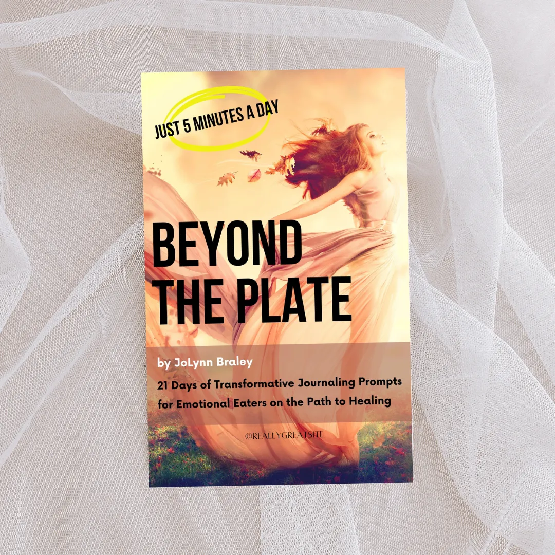 Image of cover of Beyond the Plate, 21-day emotional eating journal, for sale on this page