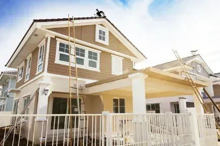 House being painted