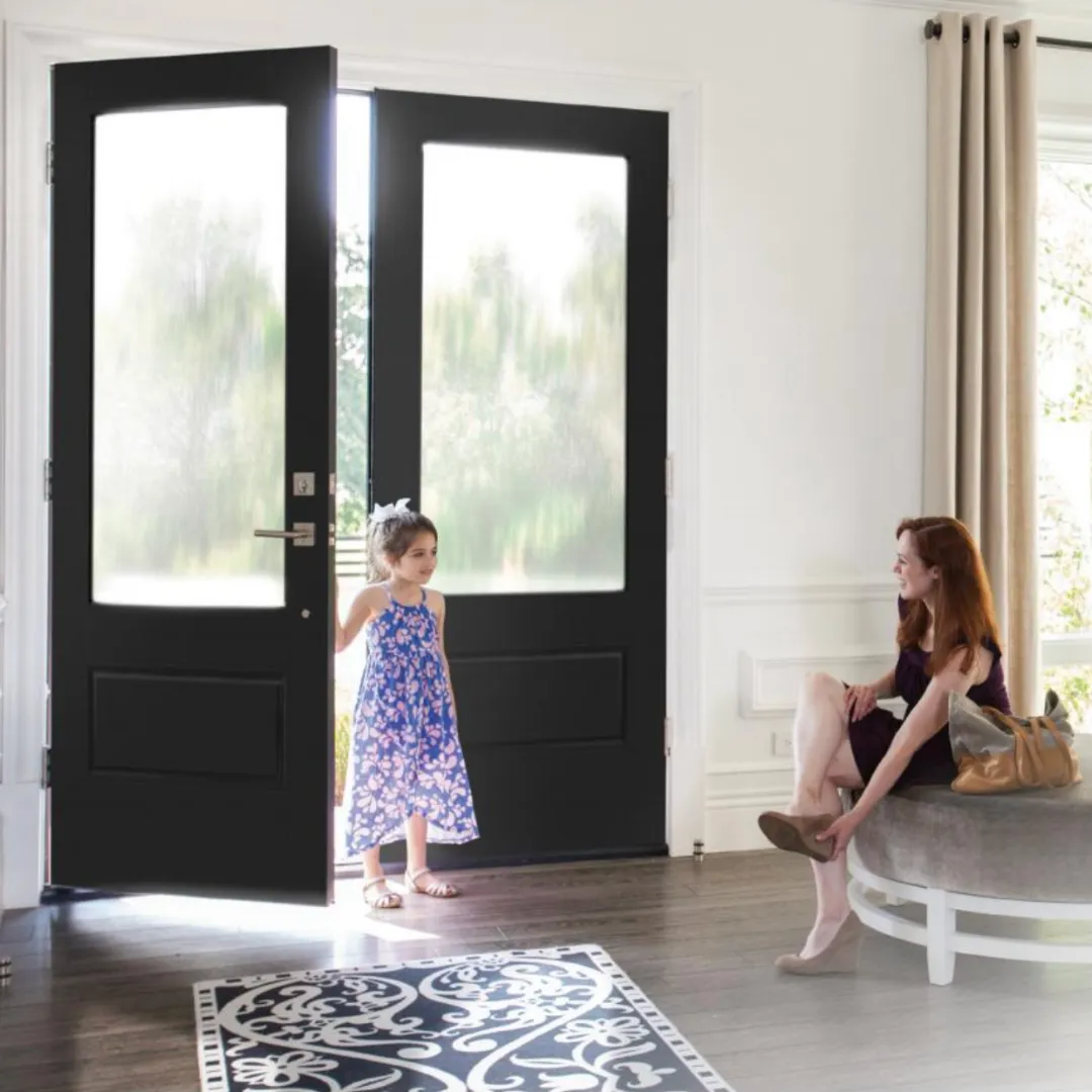 beautiful entry door with shatterproof glass