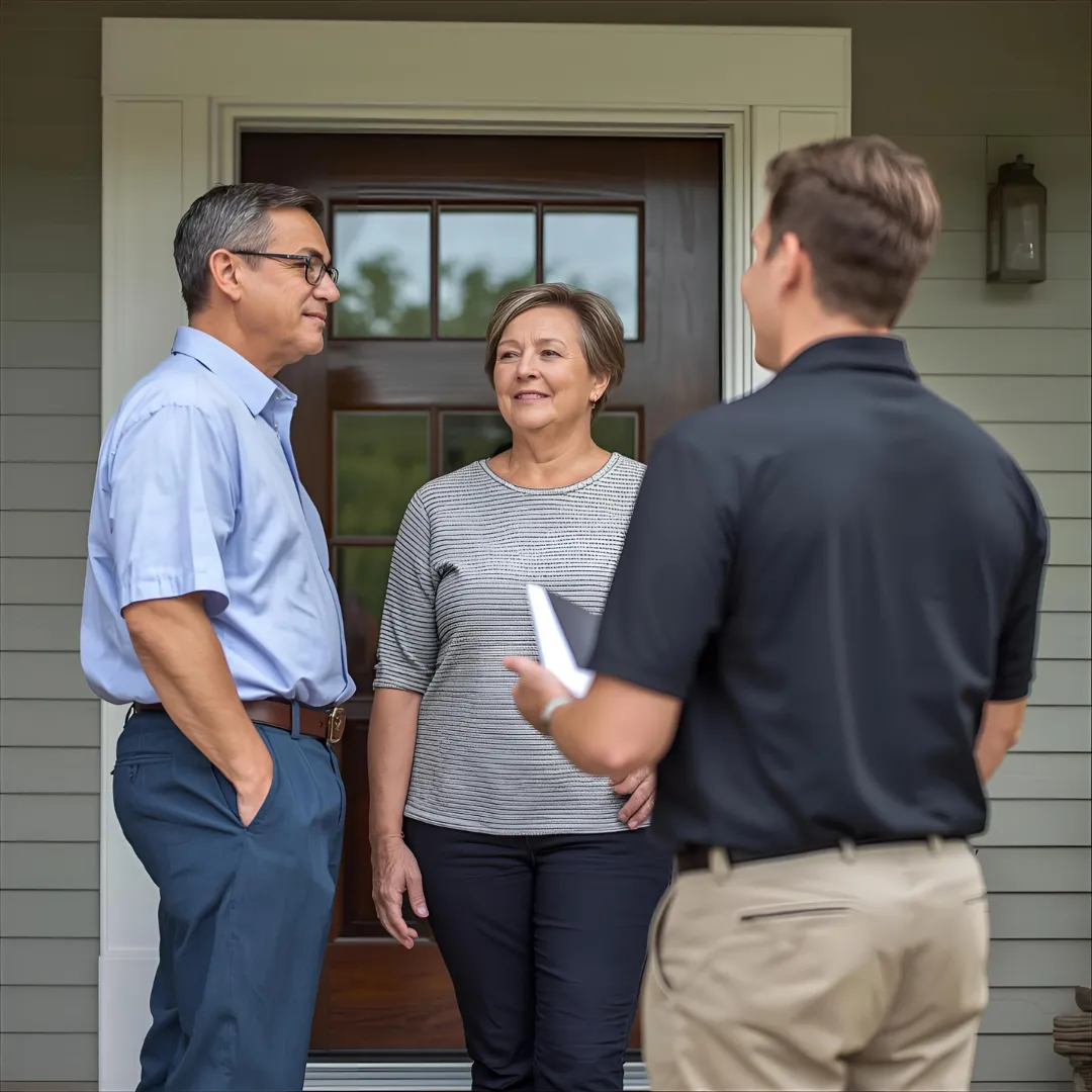 Professional door installers adding a new entry door to home in Austin Texas