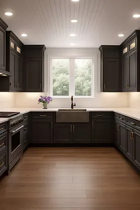 kitchen remodel with black cabinets