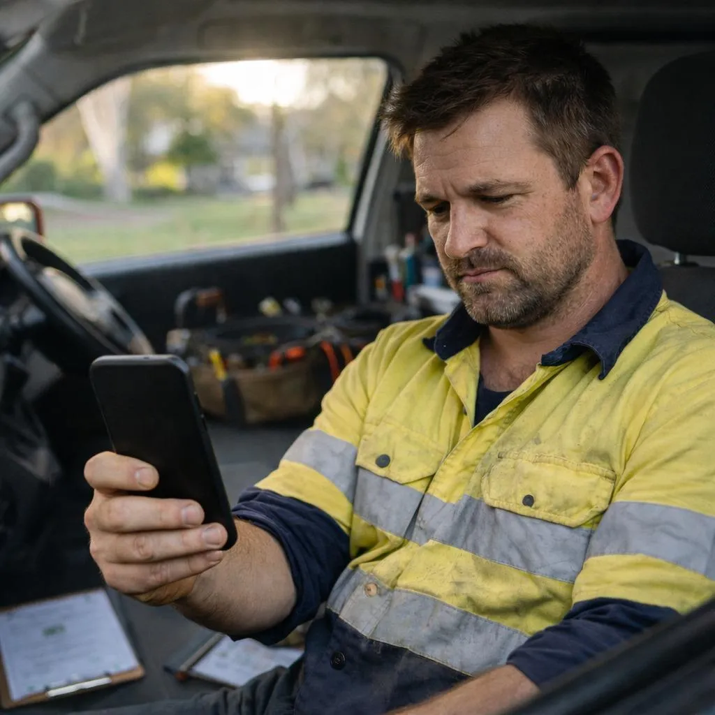 Four smiling business people taking a selfie together.