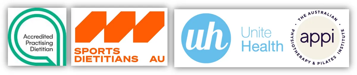 Accredited Practising Dietitian, Sports Dietitian and APPI (Australian Physiotherapy and Pilates Institute)
