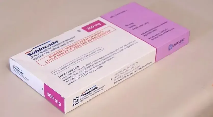 Sublocade 300mg buprenorphine extended-release injection box for subcutaneous use, manufactured by Indivior