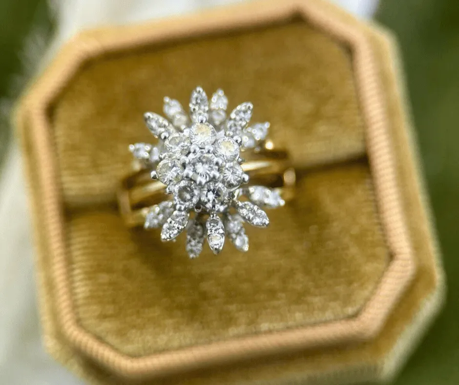 gold diamond ring for sale at vintage jewelry company