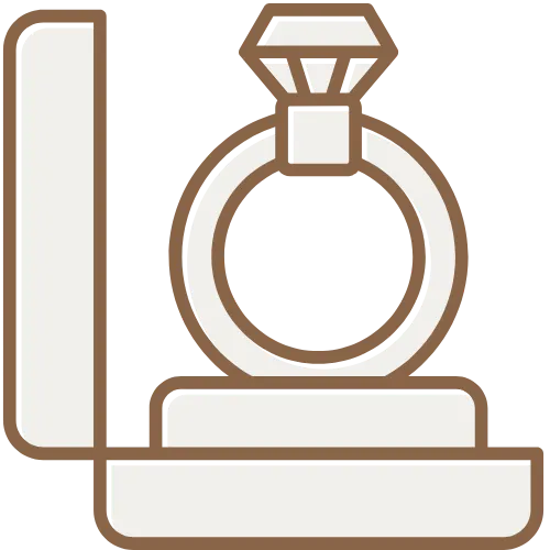 diamond ring in jewelry box icon
