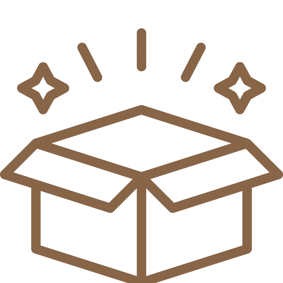 box with sparkles icon for estate jewelry