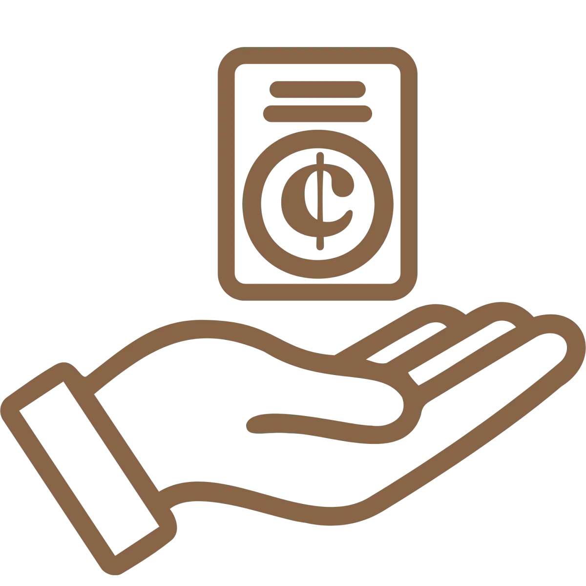 hand holding a collectable coin icon