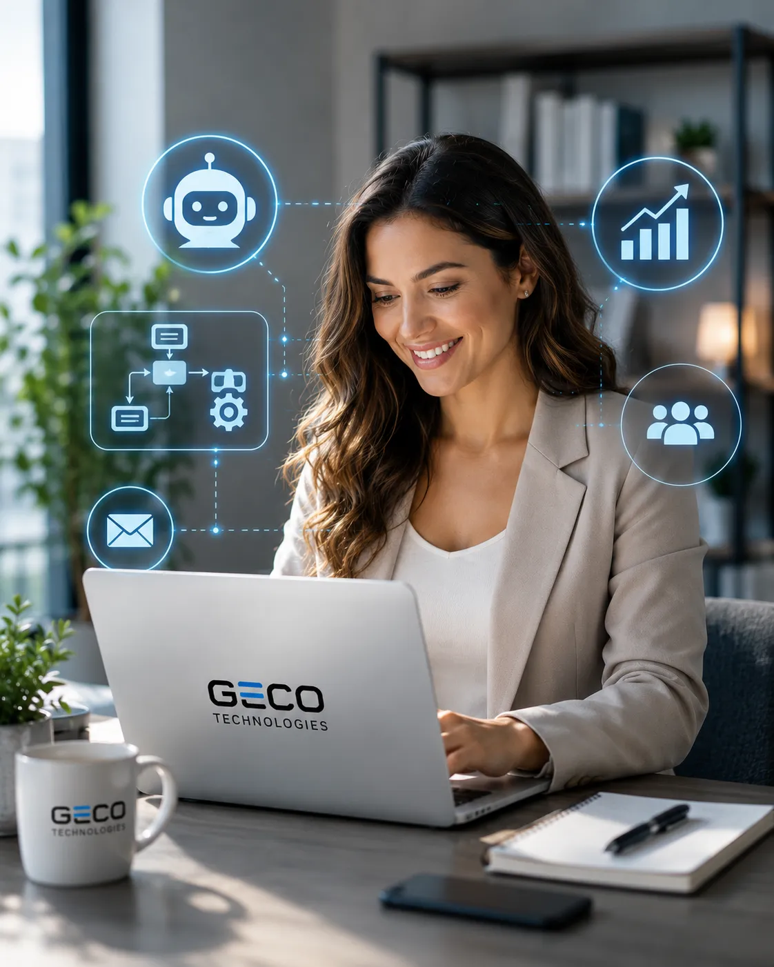 Professional using AI automation tools from GECO Technologies