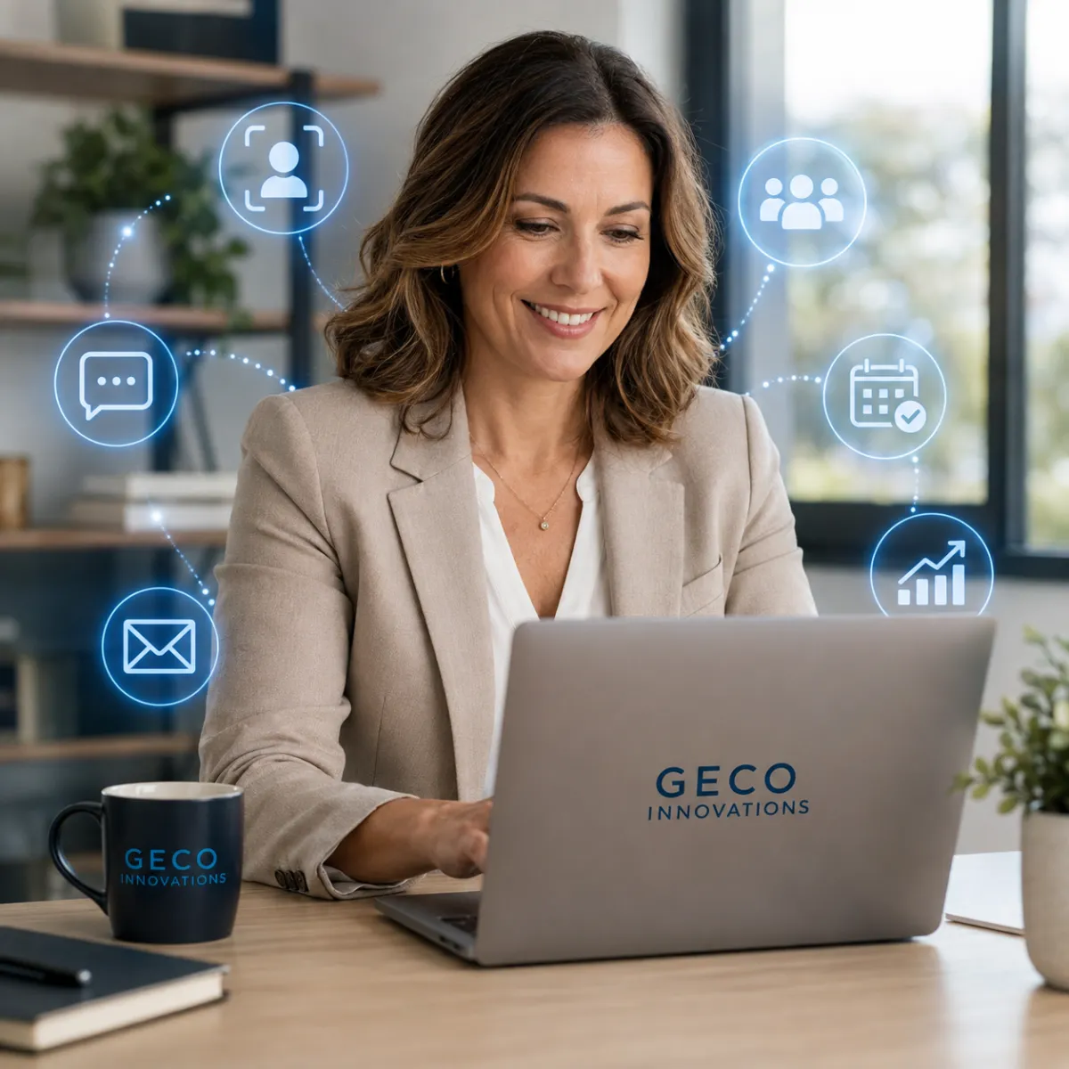 Professional using AI automation tools from GECO Technologies