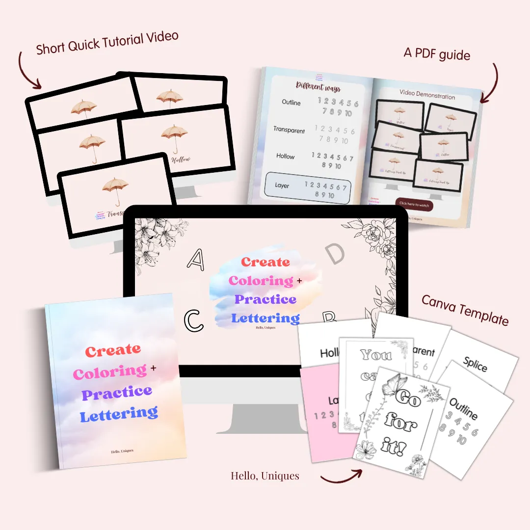 This training will show you how to create a lettering sheet to practice writing, to create colouring sheet for kids, tracing sheet!