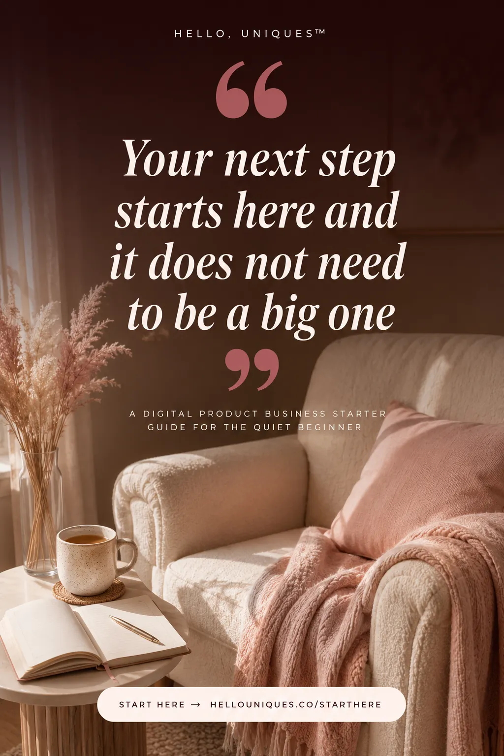 Your next step does not need to be  a big one and therefore a small  step forward is still a step 🌸  You don't need a perfect plan  and so starting with what you  have right now is genuinely fine ✨  You don't need to know everything  because you can learn as you go  and that is how most people do it 💗  The free Quiet Income Roadmap gives  you the clearest and calmest starting  point for building digital income  so you can finally stop wondering  where to begin 🌷  → hellouniques.co/starthere 💞  #digitalproductbusinessstarter #starterguide #digitalproducts #howtostartsellingdigitalproducts #quietincome #passiveincome #etsyseller #workfromhome #onlinebusiness #beginnermarketing