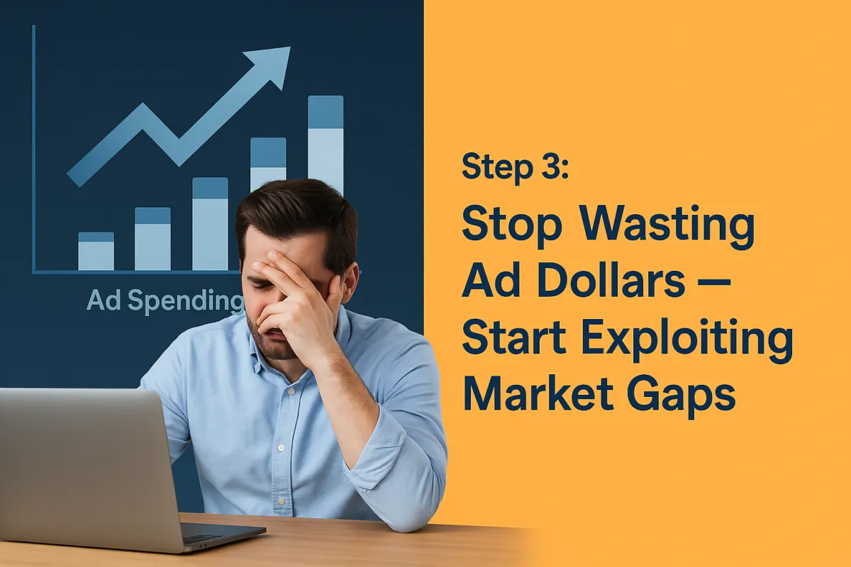 Stop wasting ad dollars and start exploiting market gaps, showcasing ad spending metrics and revenue growth for dental practices.