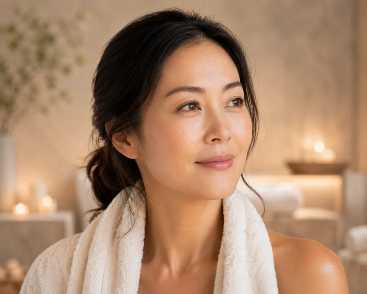 Radiant skin and wellness lifestyle imagery