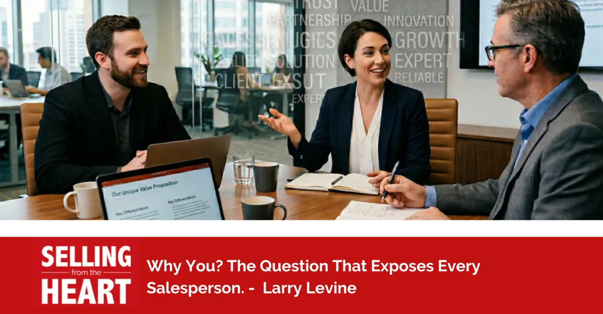 Why You? The Question That Exposes Every Salesperson.