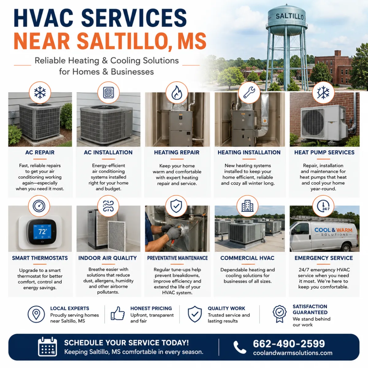HVAC services in Saltillo, MS by Cool & Warm Solutions