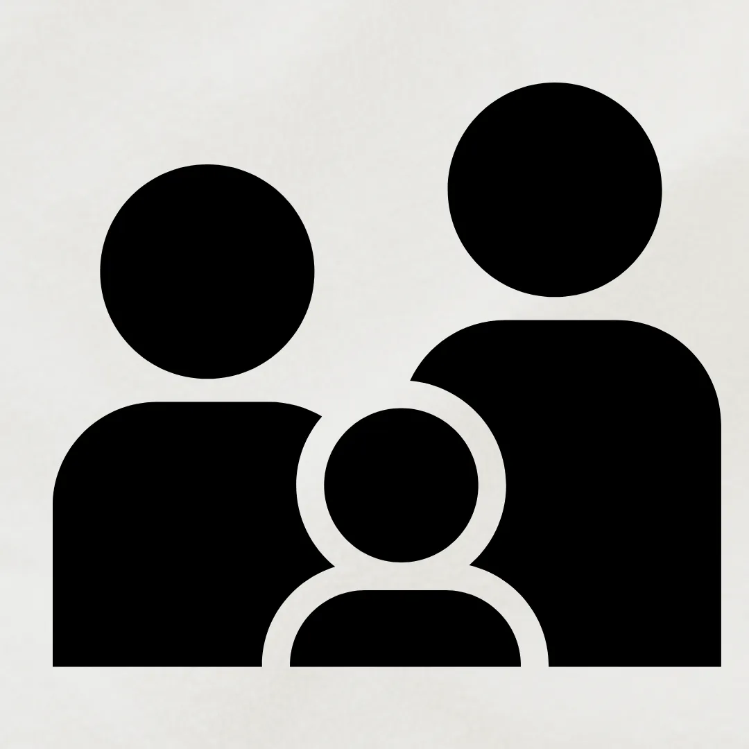 Familie auf dem Weg zu Sicherheit und Verbindung