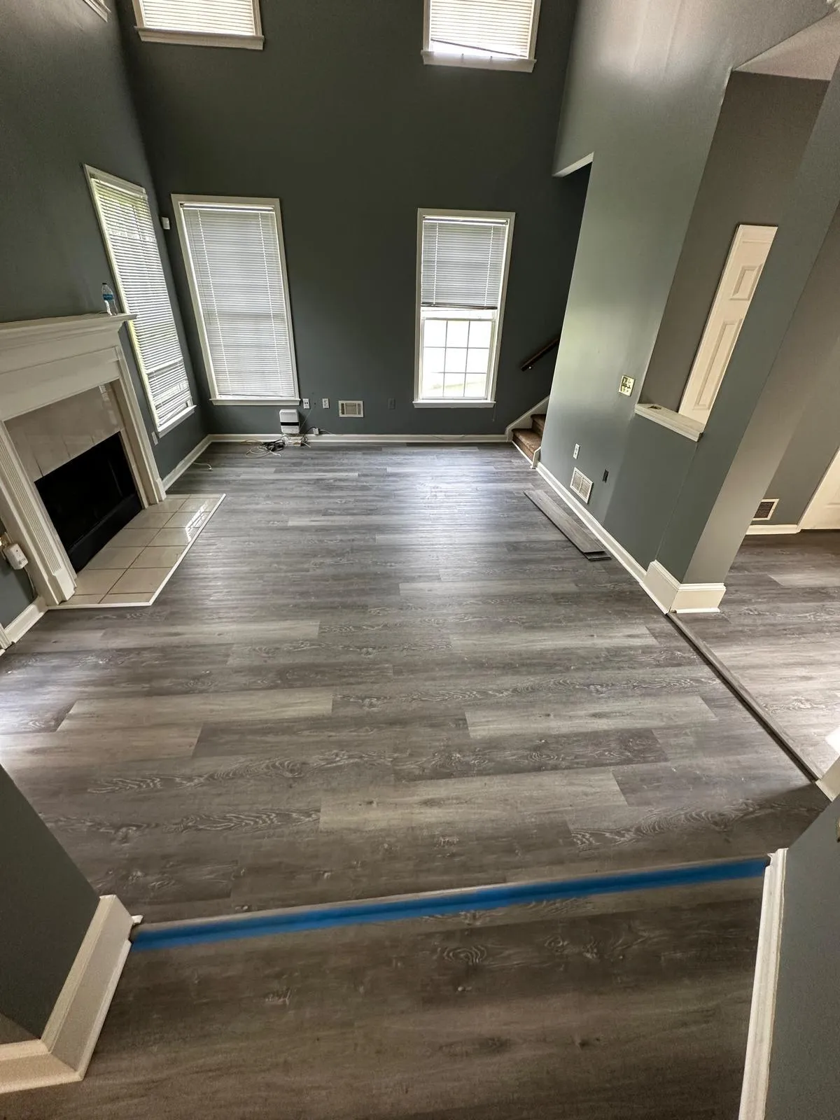 a chair and a table in a room