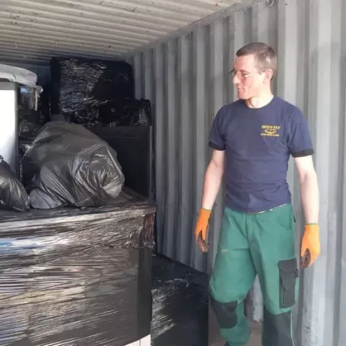 Secure storage unit with furniture and boxes stored safely by Quick Fix Removals Dublin
