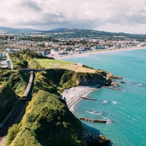 Aerial view of Bray seafront and coastline, an area served by Quick Fix Removals Dublin