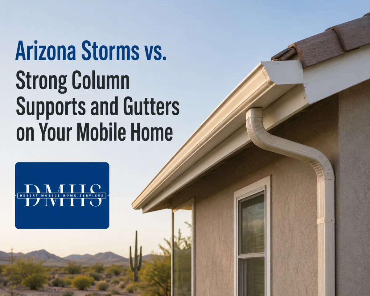 Protect Your Mobile Home from Arizona Storms: Strong Column Supports and Gutters 