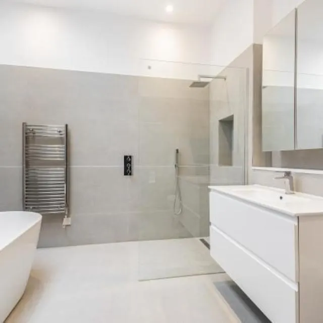 Bathroom renovations in Caversham with a wet room floor tanked and tiled