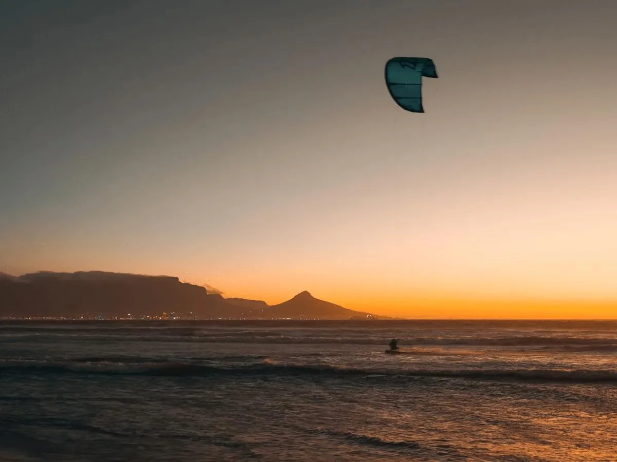 a person kitesurfing in capetown