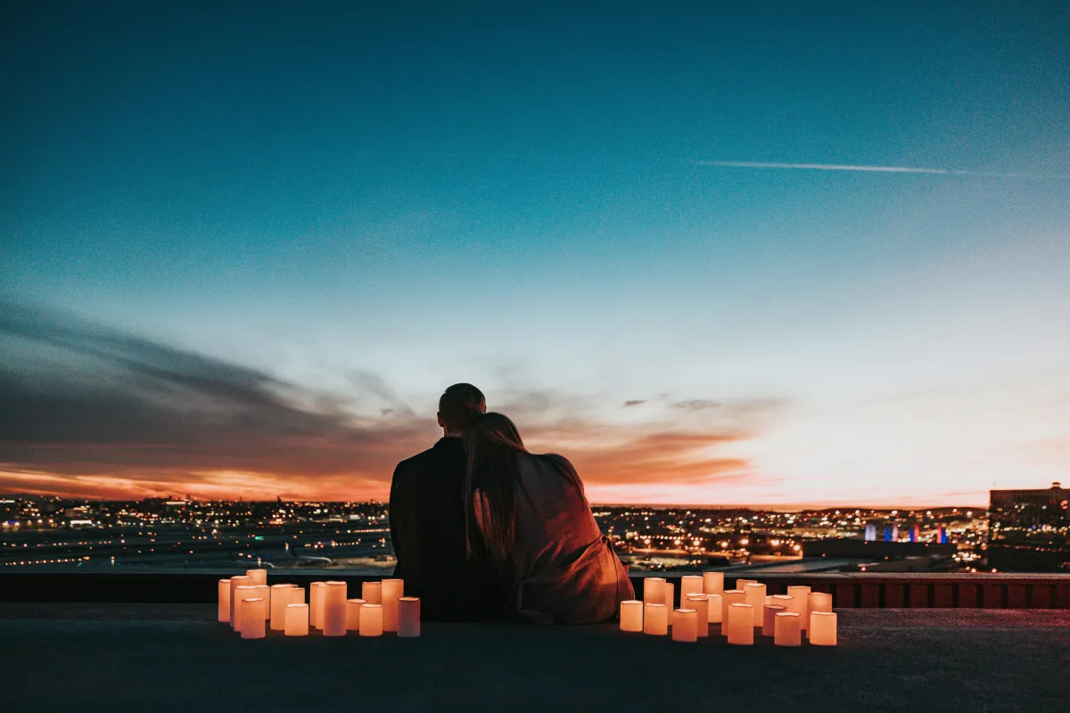 Couple walking together outdoors