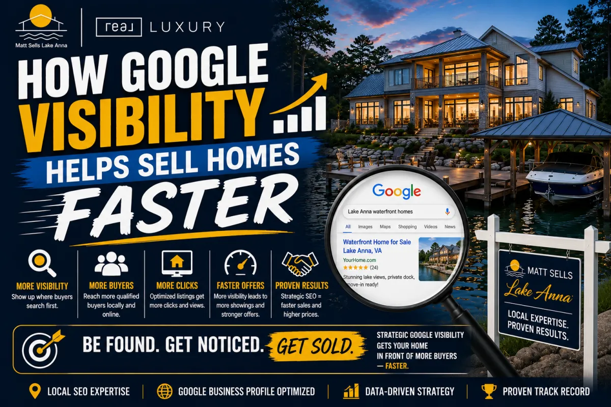 Lake Anna waterfront home promoted through Google search visibility and professional digital marketing