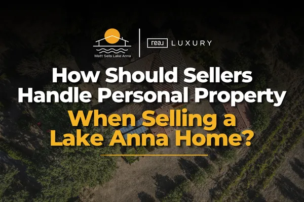 Lake Anna Virginia waterfront home with outdoor furniture and personal belongings prepared for sale