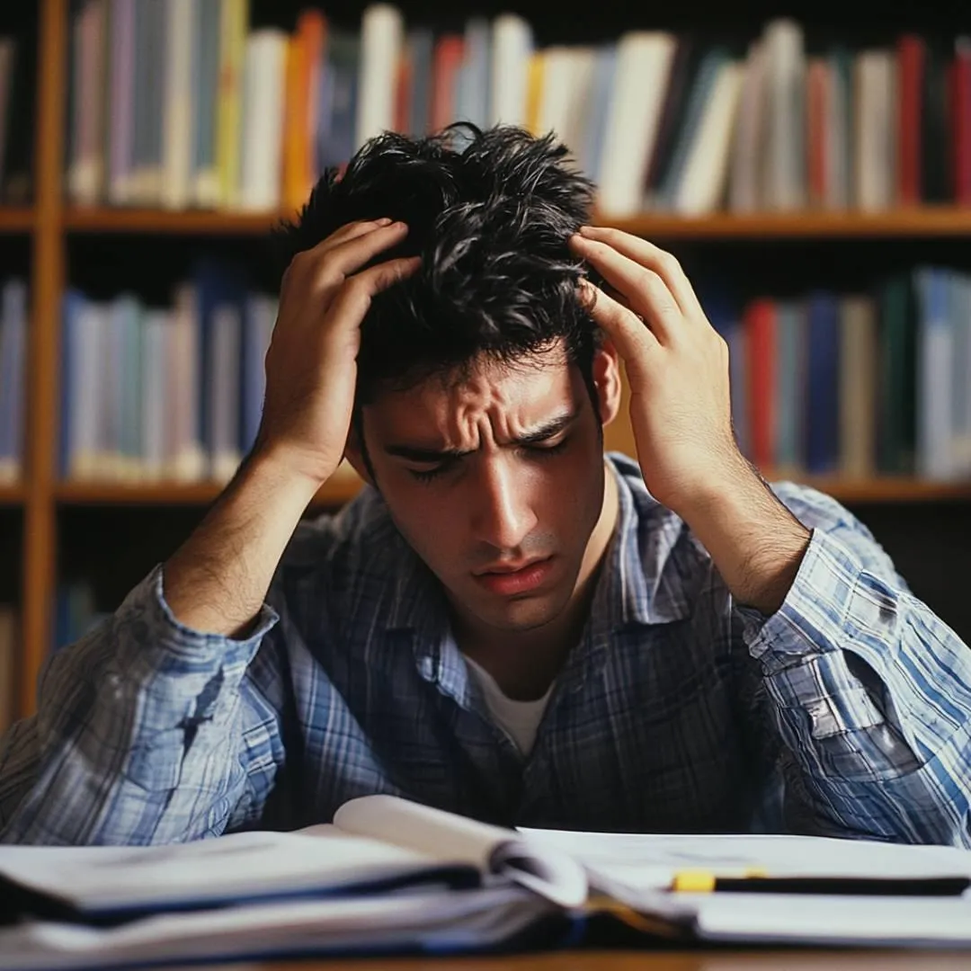 A stressed college student struggles with CLEP credit planning, unsure which exams will actually save time and tuition costs.
