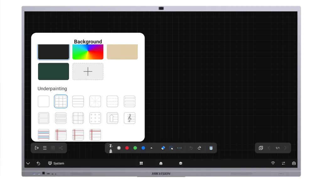 Built-in background templates for various teaching and presentation needs