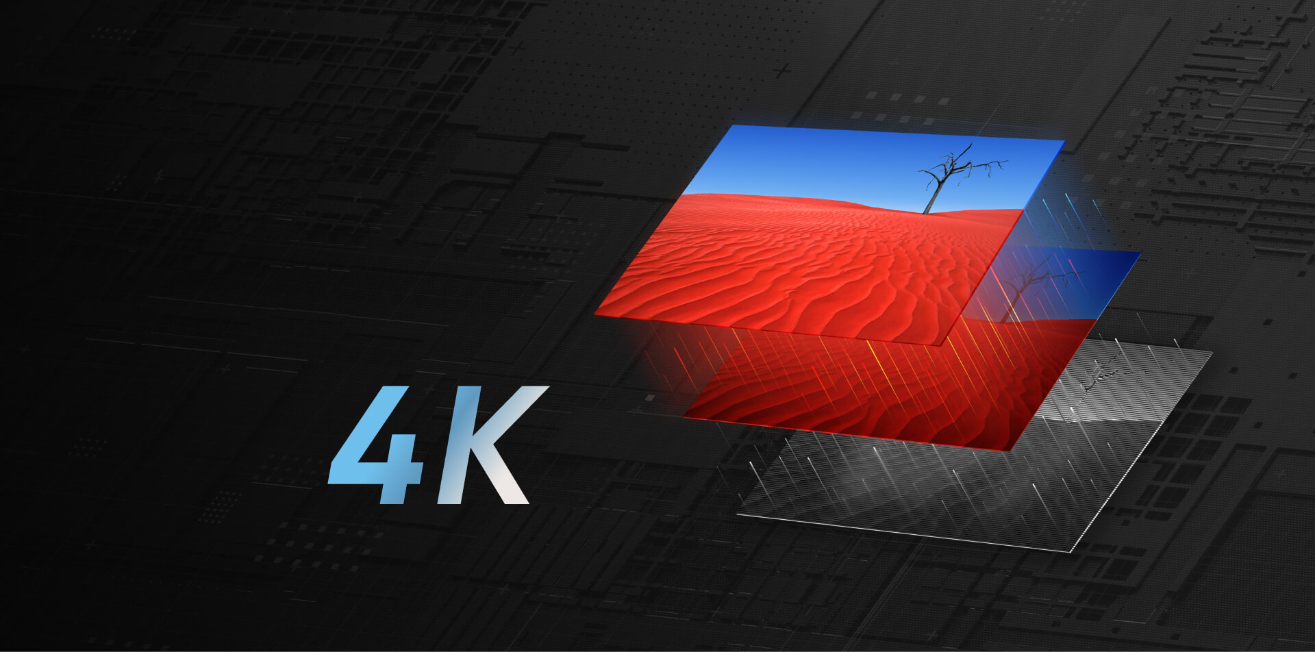 Ultra-clear 4K resolution visual display with wide color gamut