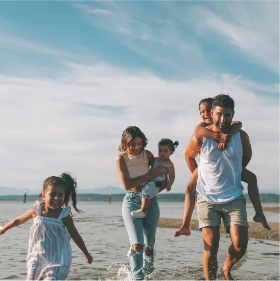 Family on the beach