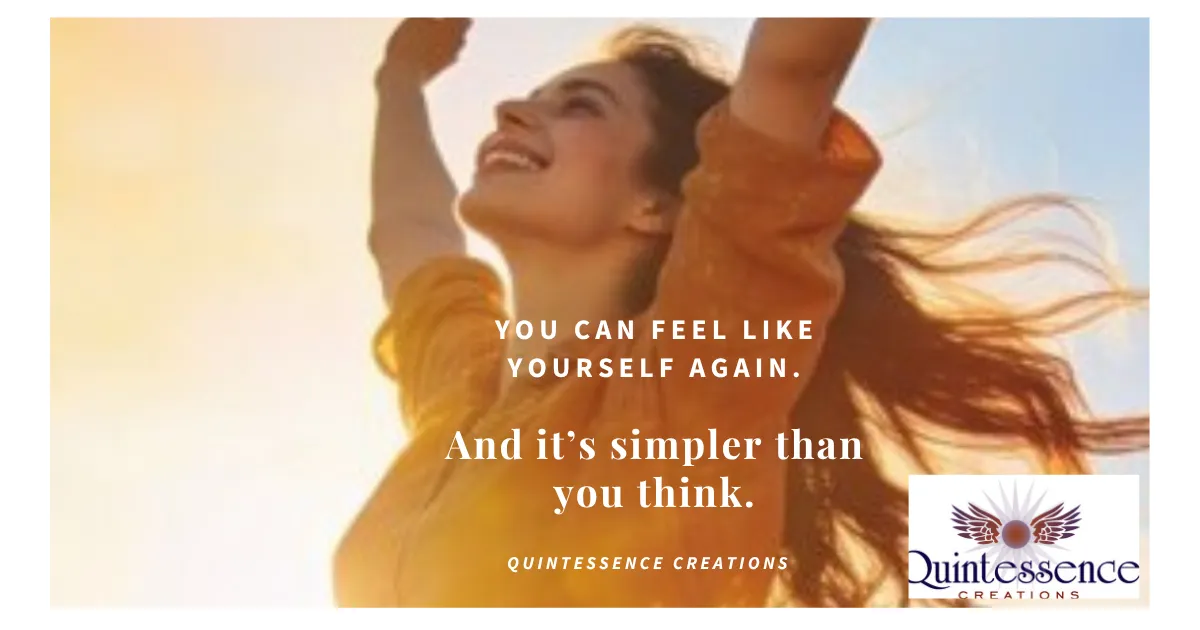 Woman with arms raised joyfully under a sunny sky representing freedom and reconnecting with true self