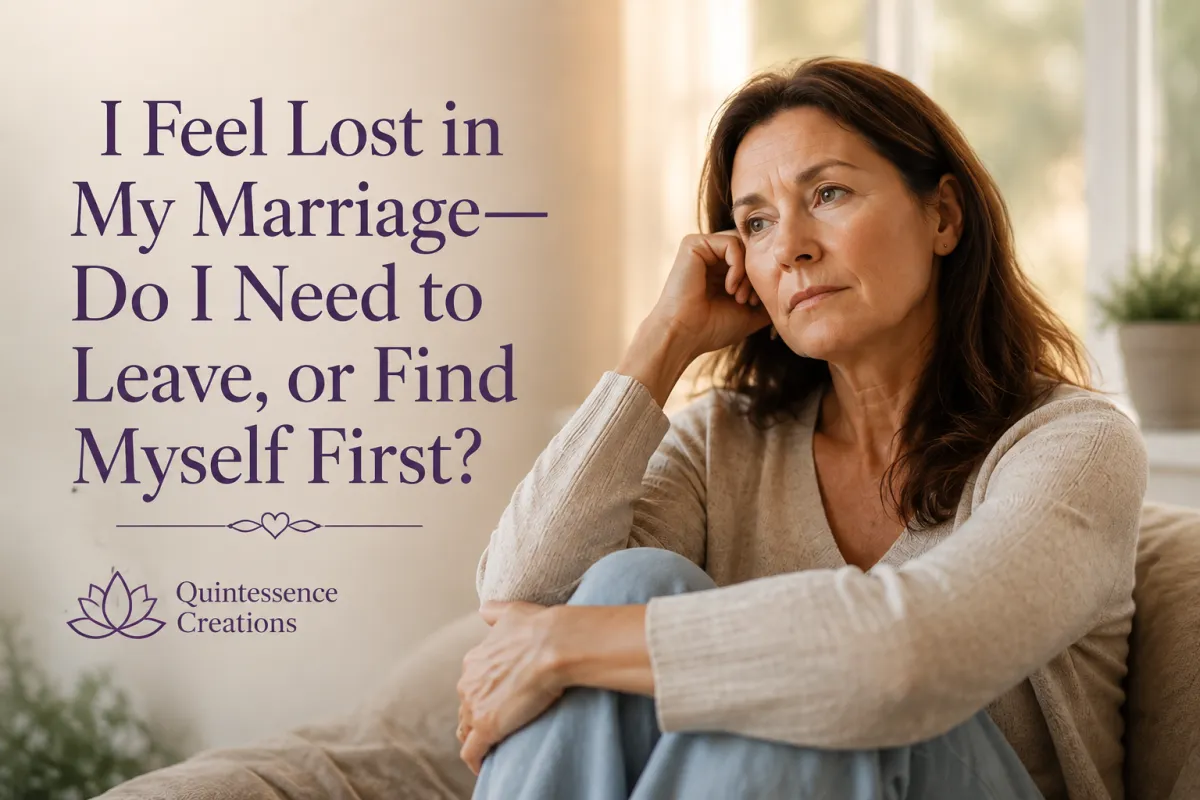 Woman reflecting on feeling lost within a long-term marriage