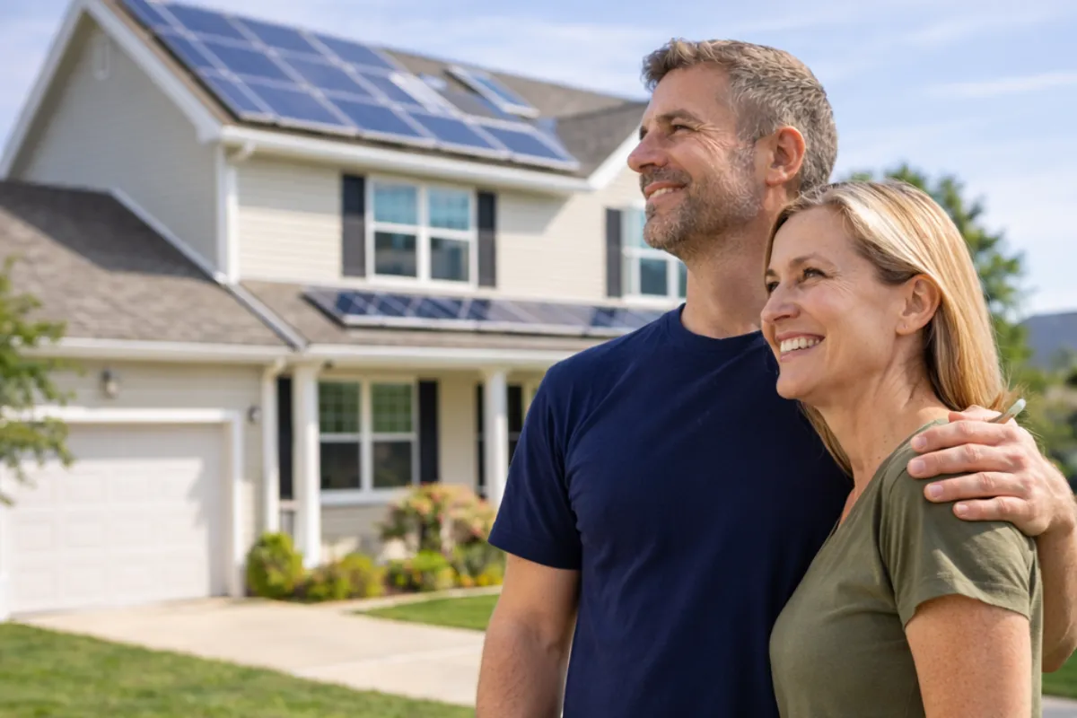 “Homeowner considering solar adoption program to reduce electricity bills and save money”