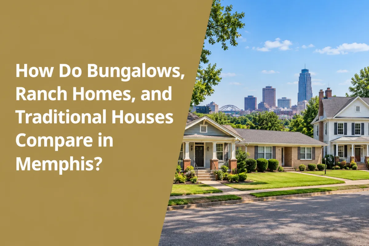 Memphis bungalows Ranch homes and traditional houses compared for home buyers