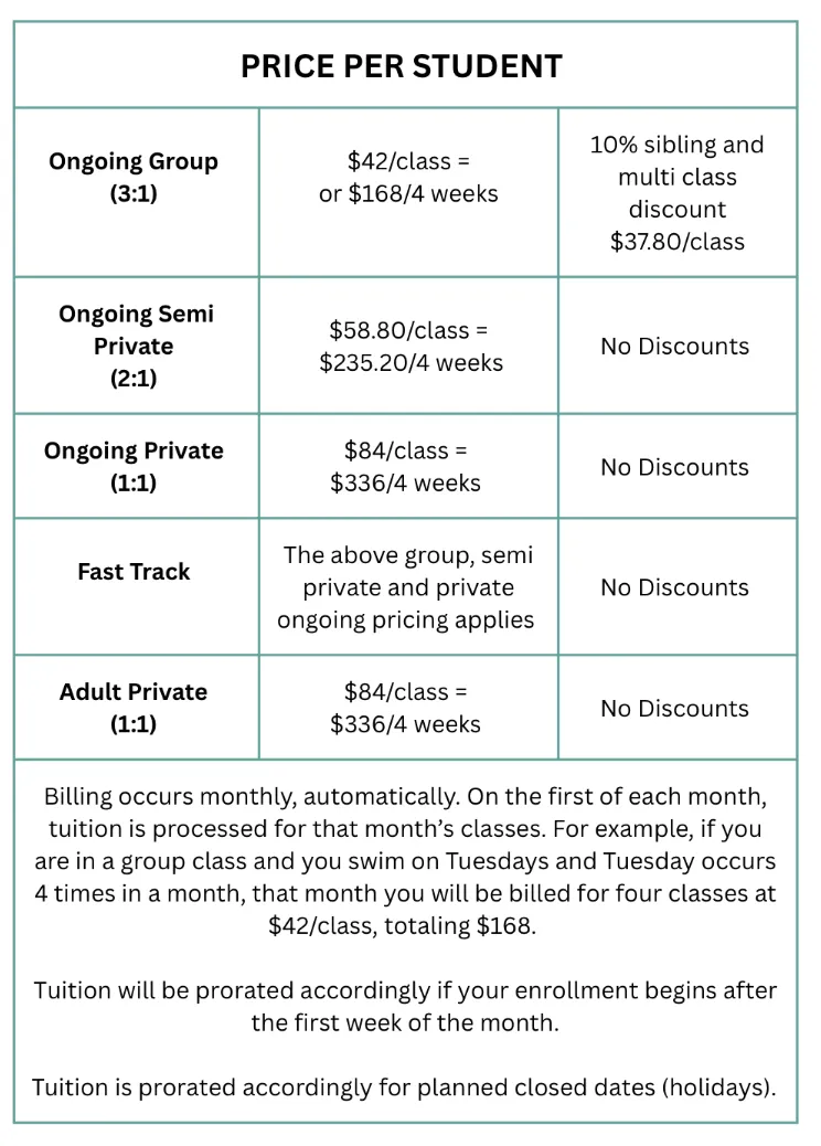Swim Station Pricing