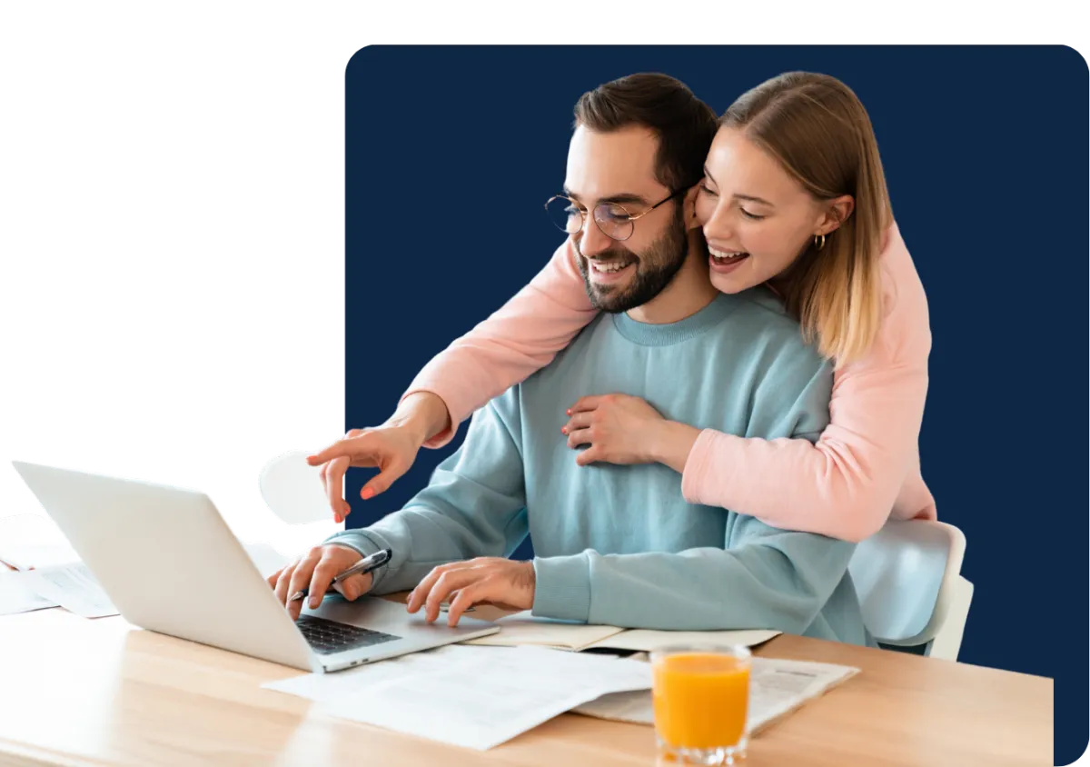 Australian couple learning about property from home with EstateSeeker.ai’s online real estate courses, designed to guide first home buyers and investors at their own pace