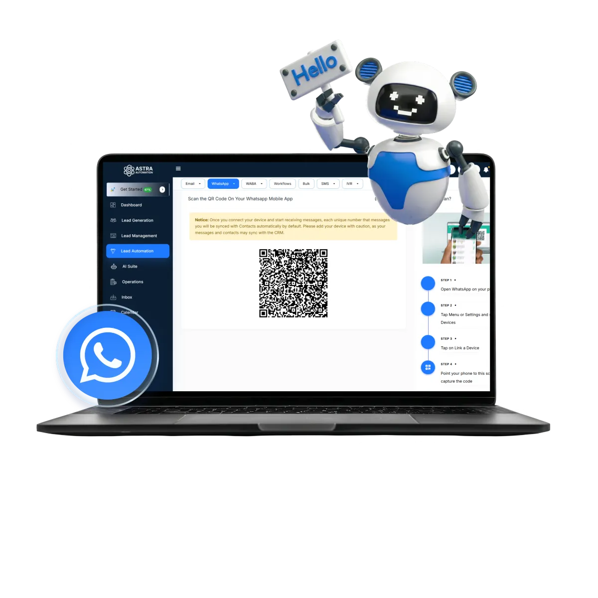 Product image showcasing the messaging composer with audience segmentation, message preview and scheduled deliveries.