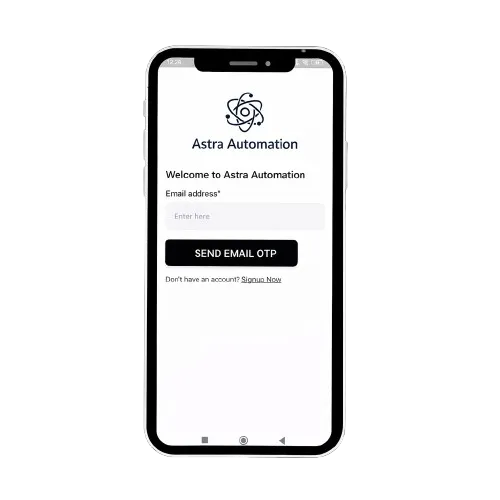 Phone mockup showing a student portal app with course list and progress badges